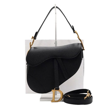 DIOR ブラック グレイン カーフ サドル ストラップ トートバッグ 兼 ショルダーバッグ クロスバッグ M0455CBAA 154508993