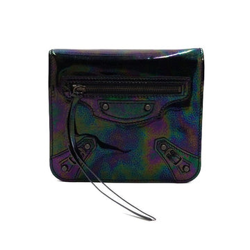 Balenciaga Metallic Green Oiled City Pouch Bag 411552 154509003