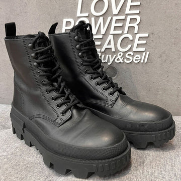 MONCLER レースアップレザー ブーツ ブラック260 148410642