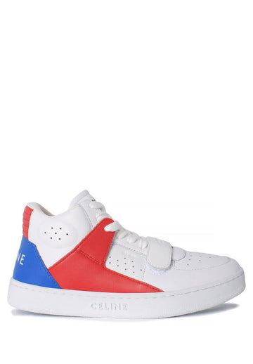 Celine Women's CT02 Mid Sneakers Optic White Red Blue 343193338C 01DB 29962820
