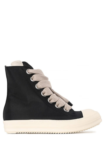Rick Owens DRKSHDW Nylon Canvas Jumbo Lace Sneakers Black Milk DU02E7818 NCVW2 911 150602154