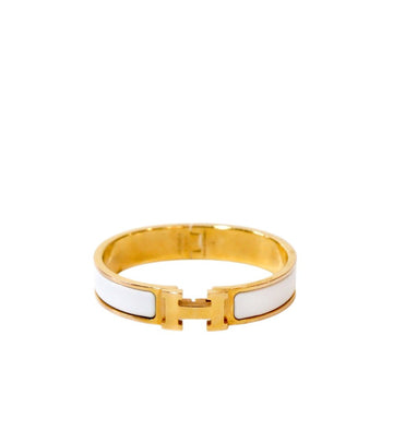 Hermes White Click H Bracelet 52069 154536273