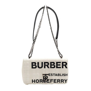 Burberry TB Logo Hospery Print Quilted Small Lola Bag Silver Chain Shoulder Bag Crossbody 8031620 154565314