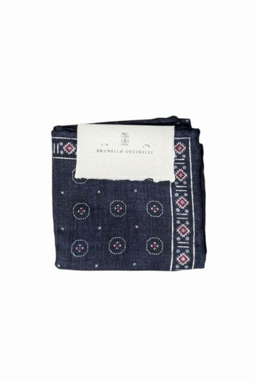 BRUNELLO CUCINELLI スクエアパターンシルクポケットスクエア 26SS MX8670091 CPB69 1990 154581318