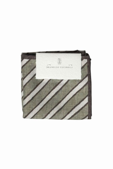 Brunello Cucinelli Diagonal Stripe Pattern Silk Pocket Square 26SS MX8680091 C6018 1992 154581324