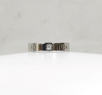 CARTIER ダイヤ 1P ホワイトゴールド ラブバンド リング 52号 4MM 149689590