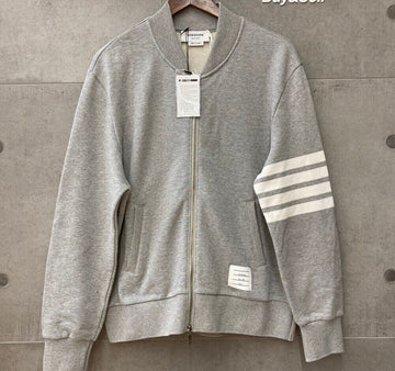 THOM BROWNE サイドストライプループバッグボンバージャケット グレー MJT280AG042216 148410218