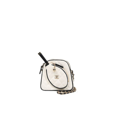 CHANEL Mini White Tennis Racket Crossbody Bag 53764 154667215