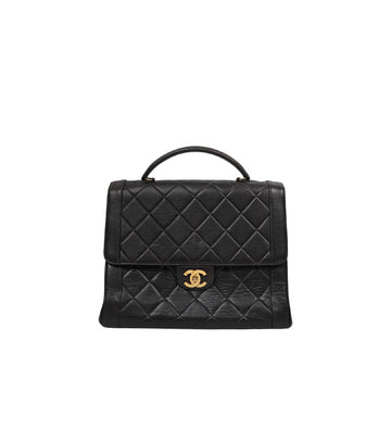 CHANEL ブラックキルティングブリーフケーストートバッグ 53992 154667232