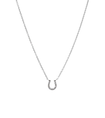 Tiffany & Co 750 White Gold Diamond Horseshoe Necklace 54482 154667276