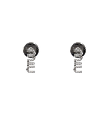 MIU MIU Kristall-Logo Silber Ohrringe 54290 154667330