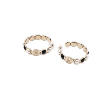 CHANEL AB2351 19シーズン ゴールドガラスパールフープイヤリング 154670364