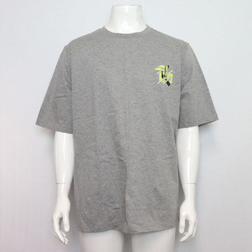 Hermes Gray Cotton Mini Leather Patch Men's T-Shirt 357925HA 154670392