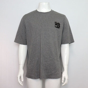 HERMES グレー コットン ミニ レザー パッチ メンズ 半袖 Tシャツ 467940HZ 154670398