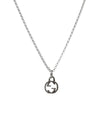 GUCCI ブラックインターロッキングGシルバーネックレス 53687 154701295 [P]
