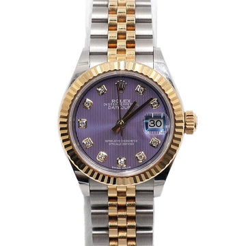 Rolex 18K Gold Combination 10P Diamond Datejust Purple Lavender Dial 28mm Women's Watch 279173 154714032