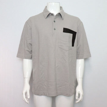 Hermes Gray Pocket Patch Logo Polo Men Short Sleeve T-Shirt 367985HA 154719825