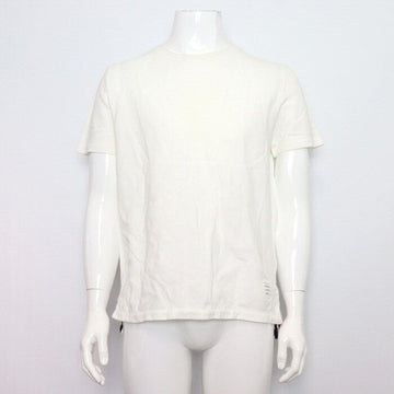 THOM BROWNE MJS056A ホワイト コットン ループバック ストライプ メンズ 半袖 Tシャツ aa62219 154720356