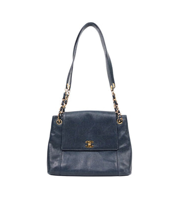 CHANEL Navy Caviar CC Flap Chain Shoulder Bag 53980 154754757