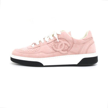 CHANEL G45079 Workshop Collection CC Pink Airforce Suede Women's Sneakers 62563 154759310