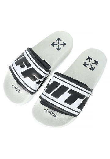 Off White Women Logo Pool Slider Slippers White Black OWIC007S22MAT0010110 153015877