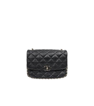 CHANEL Black Chain Trimming Flap Shoulder Bag 54456 154784215