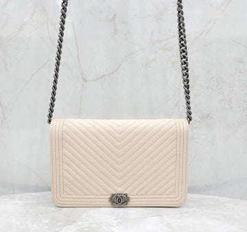 CHANEL Caviar Boy Chevron WOC Chain Shoulder Bag 29 Series AP1117 147372112