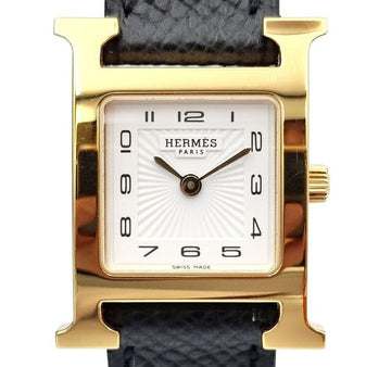 HERMES Hアワー ゴールドプレート時計 HH1.201 7793040536 149961570