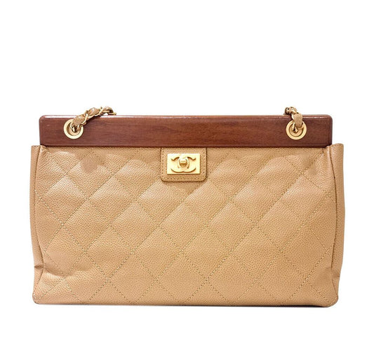 CHANEL キャビアウッドチェーンショルダーバッグ 7210653582 73269295