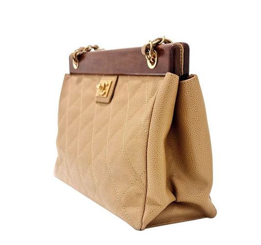 CHANEL キャビアウッドチェーンショルダーバッグ 7210653582 73269295