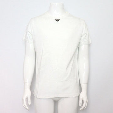 Prada White Cotton Triangle Unisex T-Shirt 824 152317696