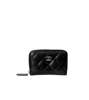 CHANEL ブラックジッパーカード財布 52375 155009998