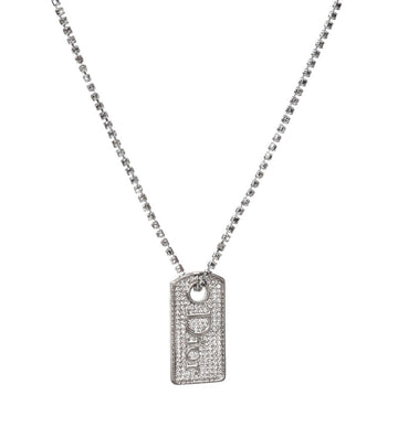 Dior Cubic Plate Silver Necklace 54605 155010011