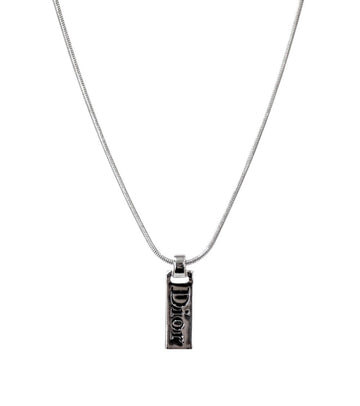 Dior Black Plate Silver Necklace 54578 155010051