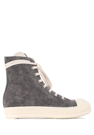 RICK OWENS コットンモールスキンハイスニーカー ダストミルク MO 3411 117746665