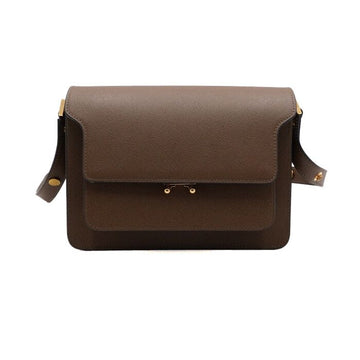 MARNI サフィアーノレザーショルダーバッグ TRUNK ブラウン aa62840 155065771