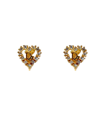 DIOR キュービックハートオブリークゴールドイヤリング51405 155091096