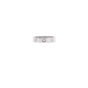 CARTIER 18Kホワイトゴールド 1Pダイヤ 4mm ラブリング 指輪11号 B40505 155099662