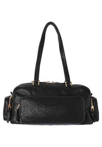 MIU MIU ポケットウォッシュドナッパレザーバッグ ブラック 5BB175 2CV4 F0002 145928454