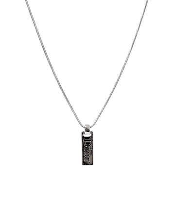 DIOR ブラックプレートシルバーネックレス 54105 155115637