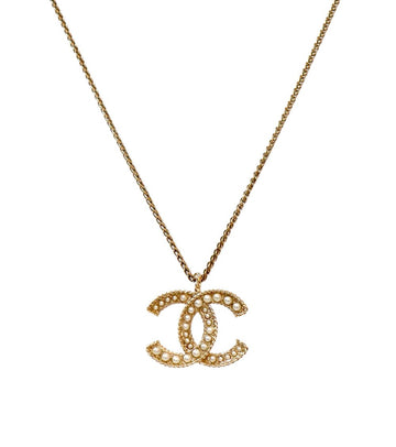 CHANEL Pearl CC Gold Necklace 50880 155115638