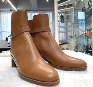 HERMES Kelley Strap French 50 Ankle Boots Gold H222092ZJ041404 155163019