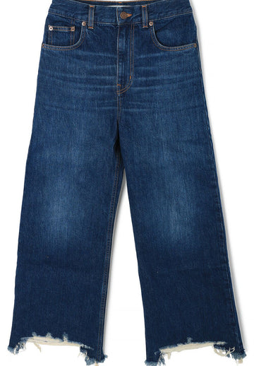 Chloe Crop Wide Leg Denim Jeans Night Blue 115072294