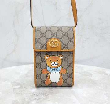 Gucci Limited Edition GG Supreme Teddy Bear Mini Crossbody Bag 152226905