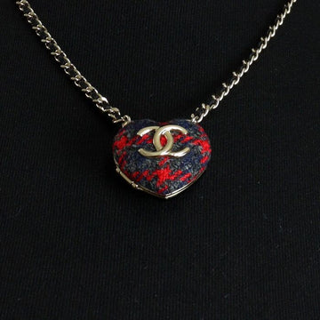 CHANEL CCロゴ ツイード ハートミラー チェーン ネックレス レディース aa62929 155216706