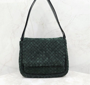 Bottega Veneta Cobbled Green Intrecciato Shoulder Bag 755109 149689496