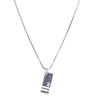 Dior Blue Trotter Silver Necklace 32462 146384073