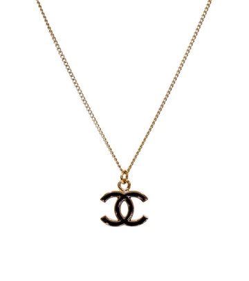 CHANEL Black CC Gold Necklace 55341 155237272