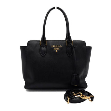 PRADA Saffiano Leder Top Handle Tote Bag Schwarz 1BA113 155261944