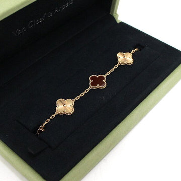 Van Cleef & Arpels Vintage Alhambra 5 Motif Bracelet with Guilloché and Carnelian AA62927 155262001